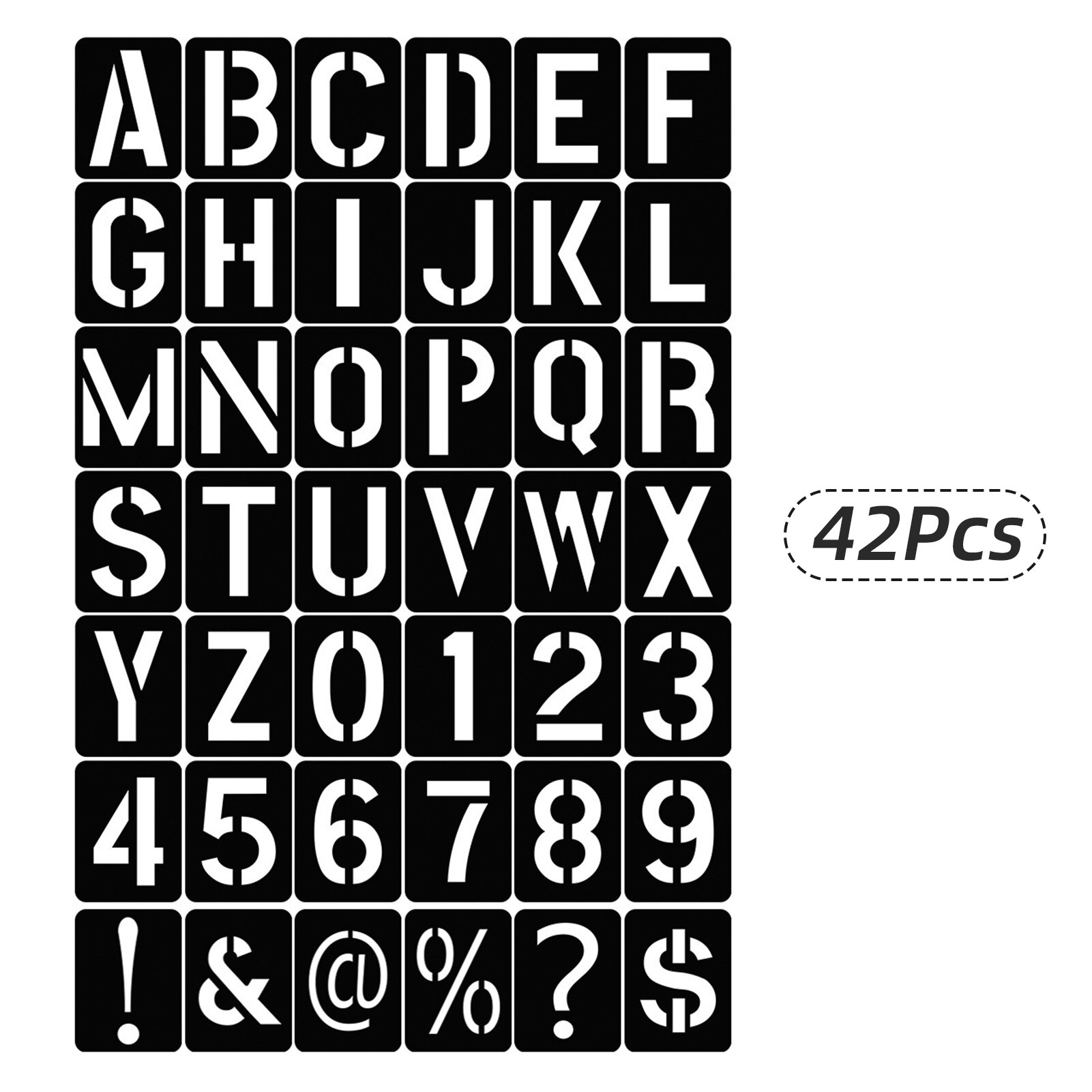 42PCS Stencils Letter and Number Template Reusable Washable Alphabet Stencils Environment-friendly PP Art Craft Templates