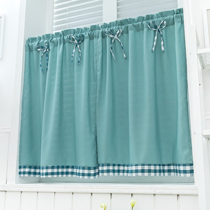 Pastoral Style Bowknot Short Curtain Bay Window Balcony Student Bed Curtain Living Room Kitchen Home Decoration: D / 60X150cm