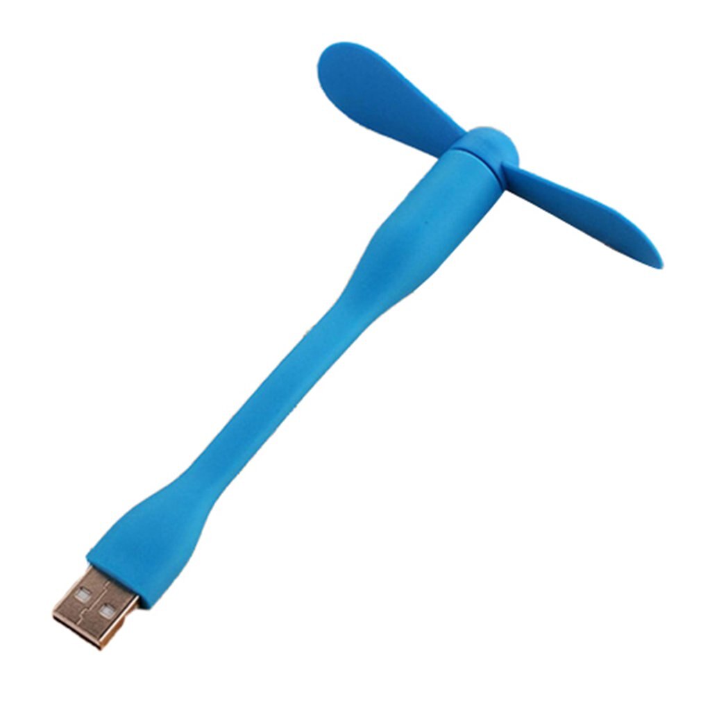 Mini ventilador Usb Flexible, portátil, desmontable, para Pc, Banco de energía, dispositivos Usb: blue