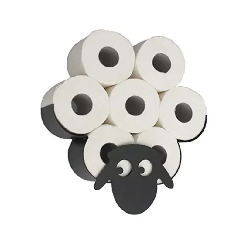 Toilet Paper Holder Steel Bathroom Wall Decoration Kitchen Paper Holder Storage Towel Roll Holder Home Accessories: Light Grey