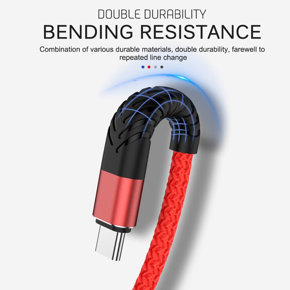 Câble USB 3A Type C pour recharge rapide et transfert de données, cordon de chargeur pour téléphone Xiaomi Mi 11 10, Samsung S20, S21, A51, A52, Huawei P30, P40