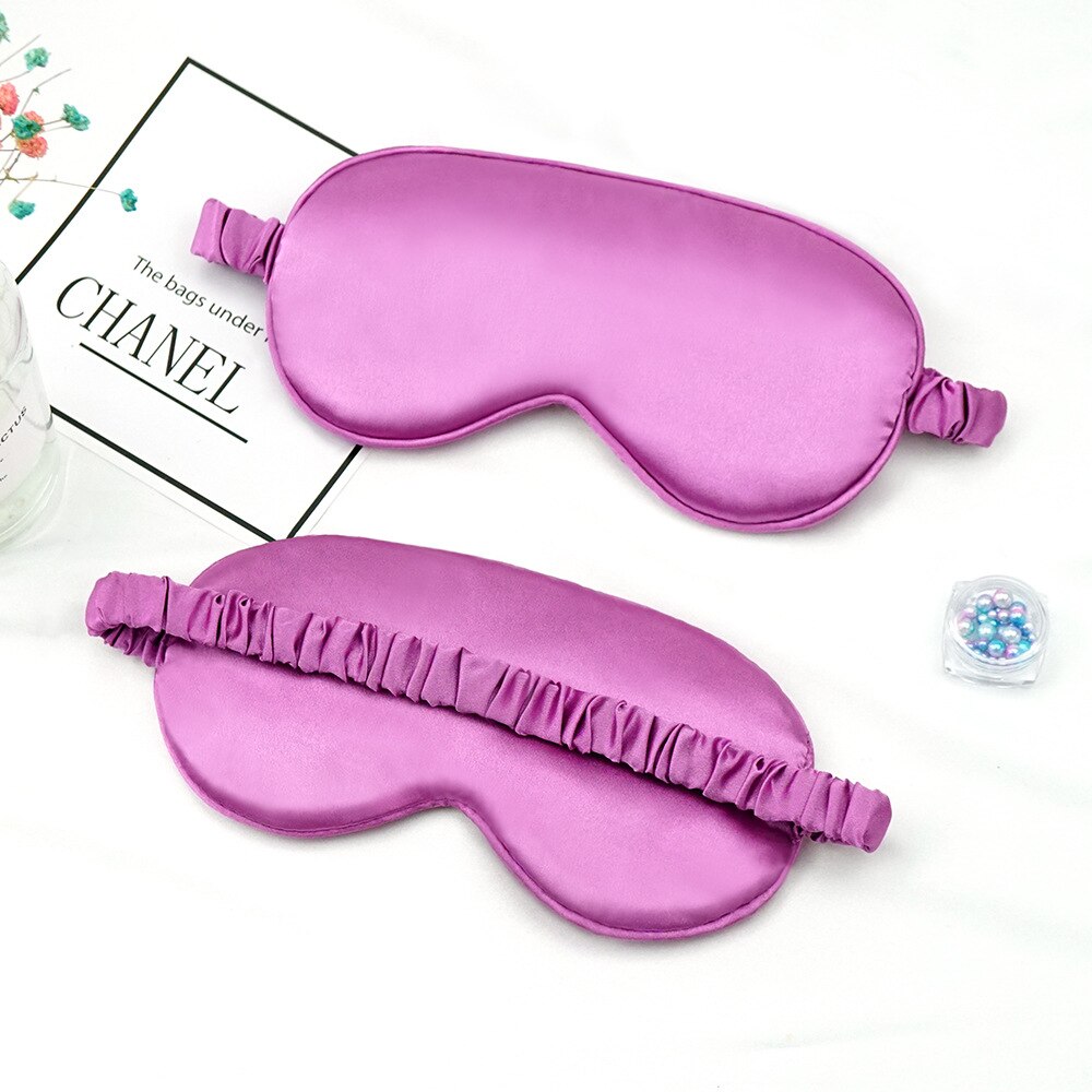 Sleep Mask Silk Eye Mask Eye Cover Soft Relax Eyes Bandage Eyeshade Sleep Patch Smooth Blindfold For Women Men Night Nap Heath: Purple