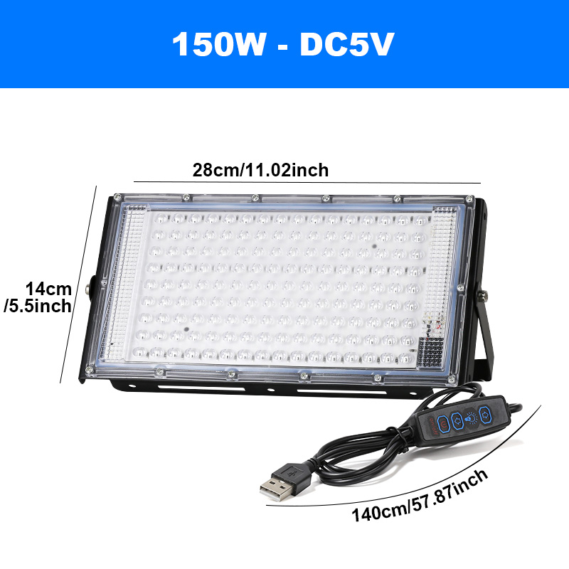 365nm LED UV Lamp Ultraviolet Licht Flood 50/100/150 W USB Plug DC5V Outdoor Schijnwerper LED Spots Waterdichte Feestverlichting: 4w