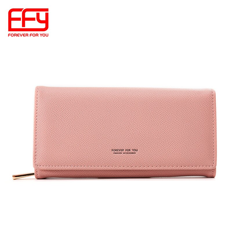 portefeuille multifonctionnel Long portefeuille Simple fermeture éclair pièce sac femmes porte-carte porte-billets femme sac: Rose