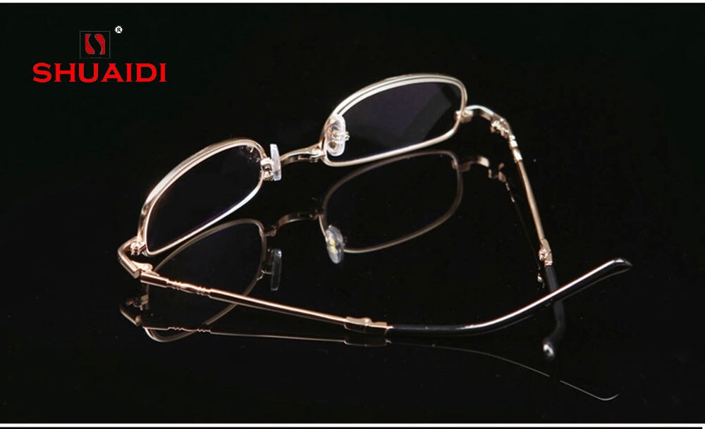 = shuai di = leesbril met montuur van goud nikkel-koperlegering ultralichte draagbare opvouwbare bril met volledig montuur  +0.5 +0.75 +1 to +6
