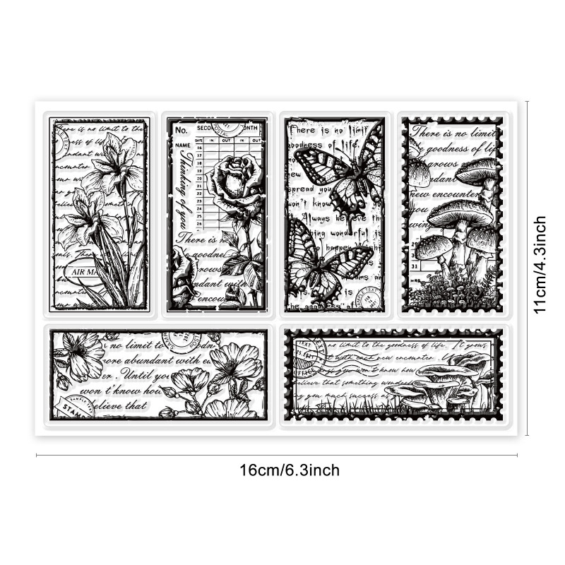 1 ark genomskinlig stämpel, anteckningsblocksstämpel, silikonstämpelset, 5 st silikonmallar för anteckningsblock och 12 st markörer för anteckningsblocks-gör-det-själv: Djupblå