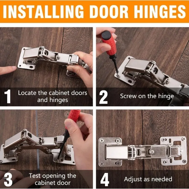 Skaphengsler 130-170 graders justerbar metallhengsel garderobe skapdør skjult hydraulisk myklukkende hengsel maskinvareverktøy