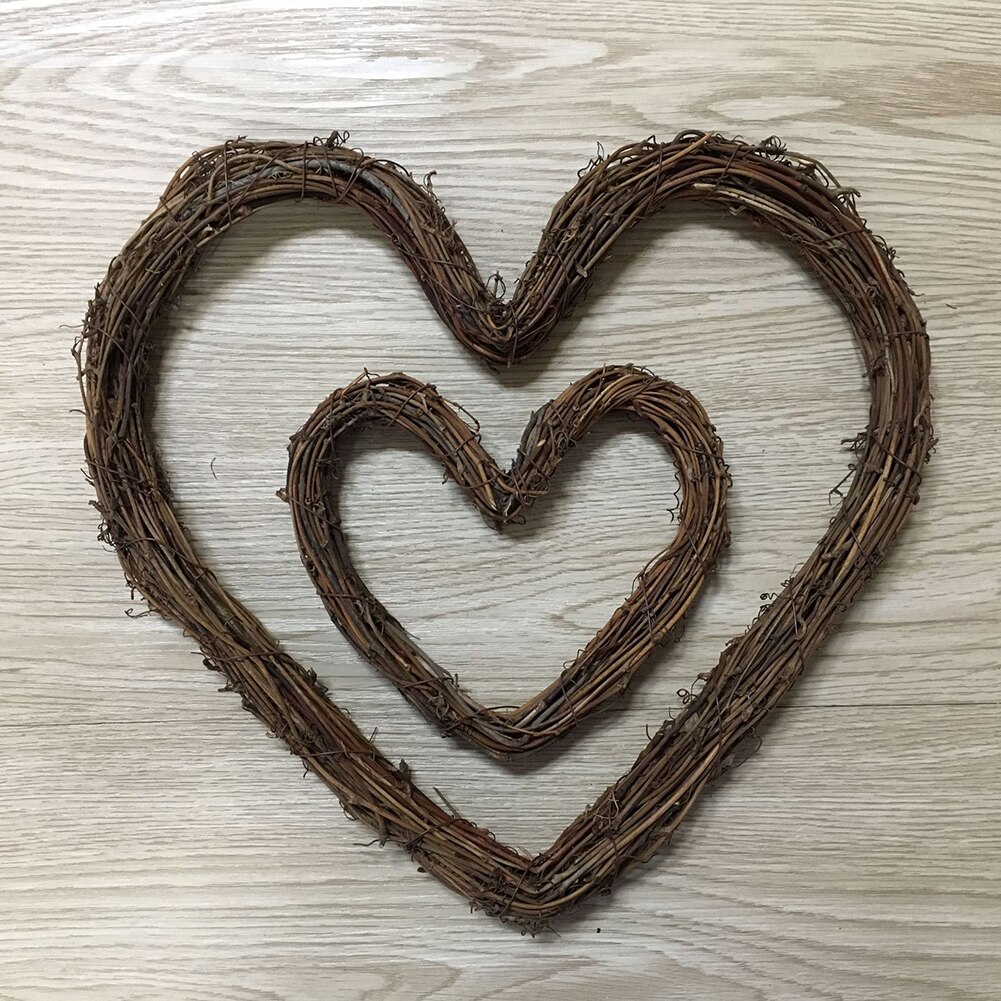 Rattan Vine Heart Shape DIY Wreath Garland Party Christmas Window Decor Ornament