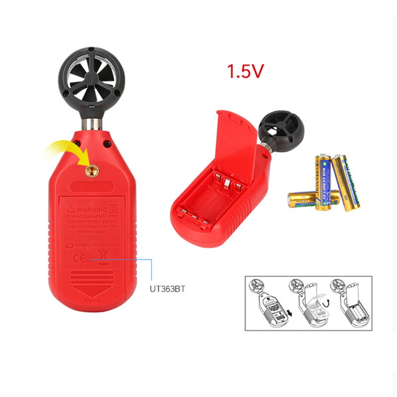 UNI-T UT363BT Newest Wind Speed Meter Digital Bluetooth Pocket Size Anemometer Measurement Thermometer Mini Wind Meter Anemomete