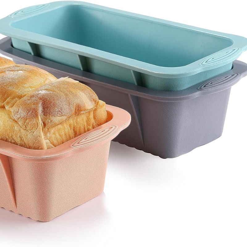 Molde rectangular de silicona para pan, molde para pan tostado, molde cuadrado largo para hornear para platos