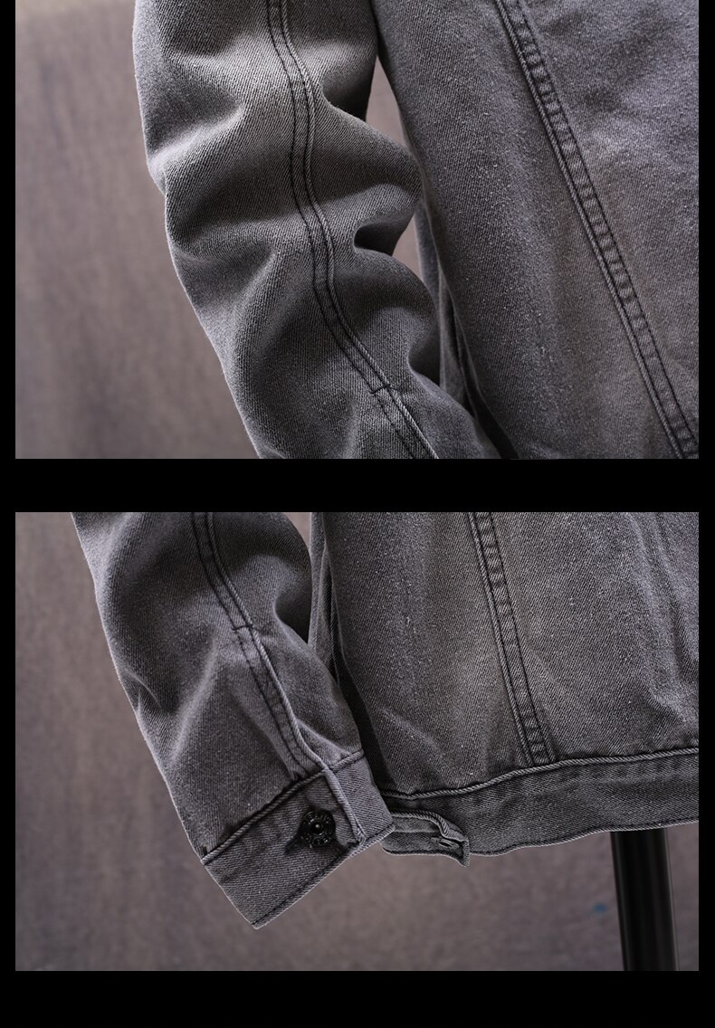 Denim Jacket Men's Fall Trend Lapel Long Sleeve Tooling Denim Jacket
