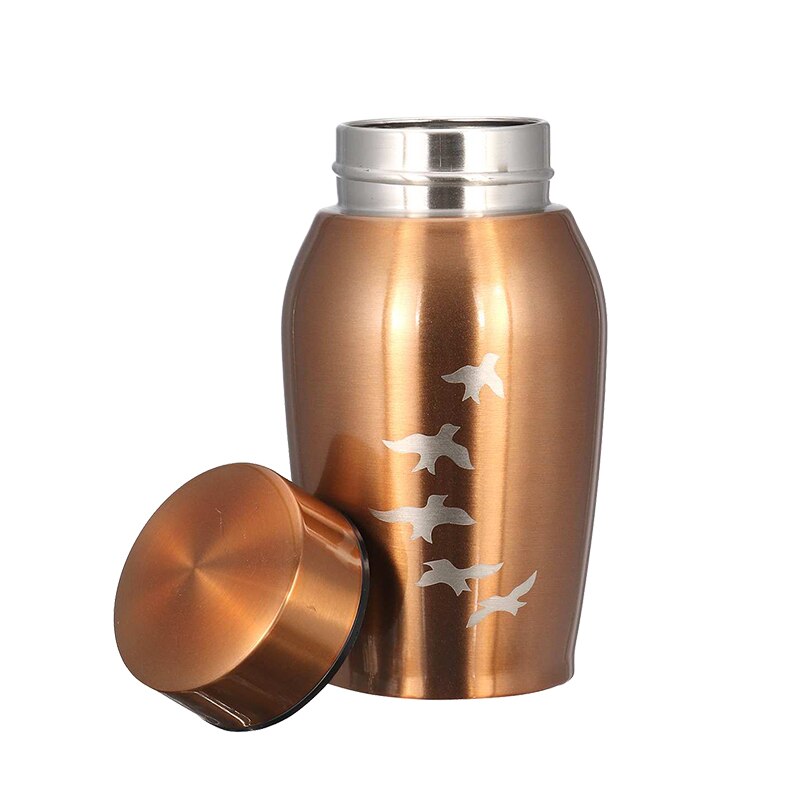 250ML Stainless steel Urns Pets Dog Cat Birds Mouse Cremation Ashes Urn Keepsake Casket Columbarium Pets Memorials 5 Colors: Gold