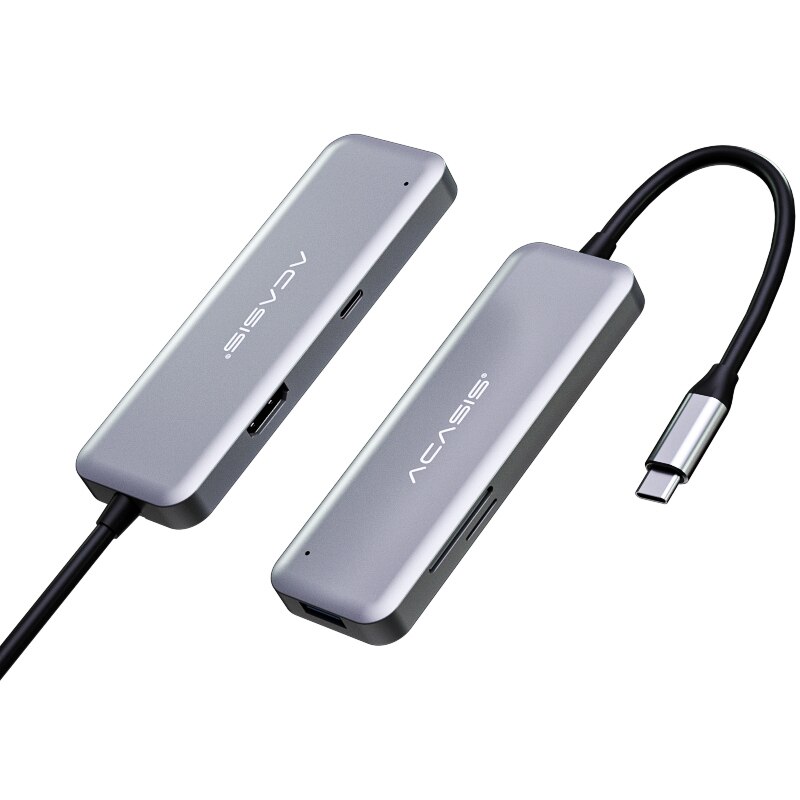 Acasis usb c hub tipo c para hdmi-compatível 4k usb 3.0 sd tf leitor de cartão com pd de carregamento para macbook pro usb 3.0 hub: Default Title