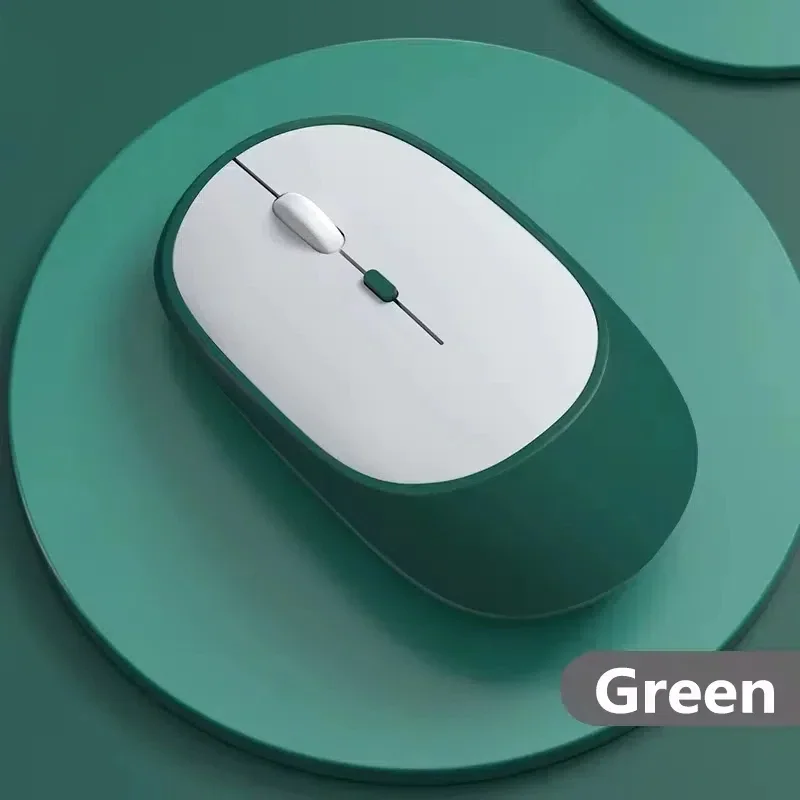 Wireless Mouse Bluetooth USB Silent Mice Adjustable DPI Ergonomic Rechargeable Gaming Mouse For Xiaomi Tablet: green
