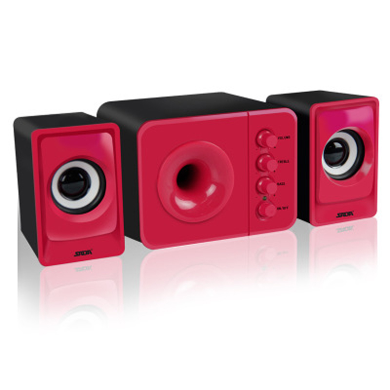 Altavoz de ordenador con Subwoofer USB 2,0 de SADA D-205 con enchufe de Audio de 3,5mm y enchufe de alimentación USB para ordenador de sobremesa ordenador portátil MP3 teléfono móvil MP4: red