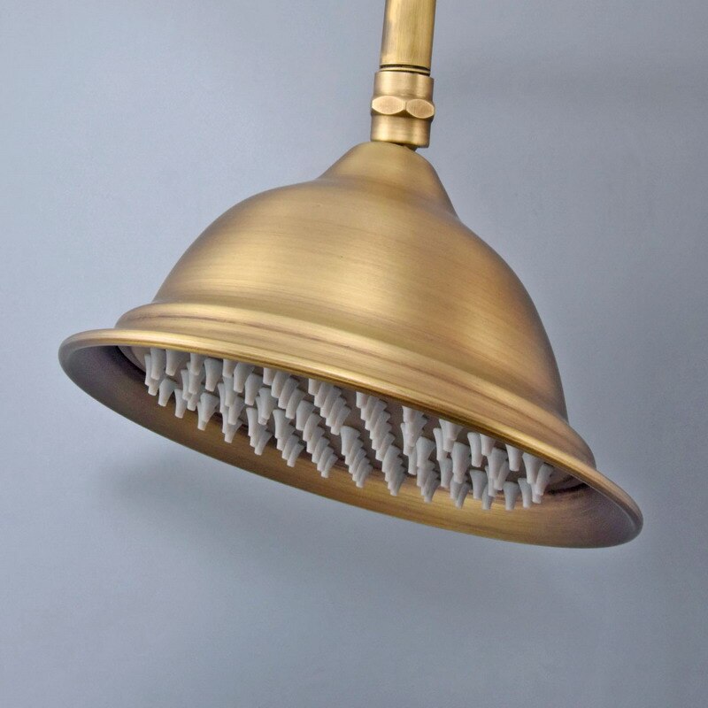 Bathroom Accessory 8 Inch Antique Brass Water Saving Round Shape Top Rain Shower Head Bathroom Fitting ash239