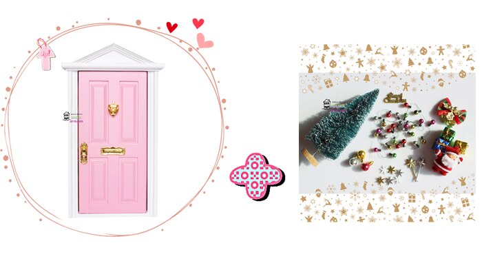 Casa delle bambole in miniatura 1:12 Fata Porta Al di Fuori aperto Bambole di Ricambio e Buon Natale accessori 5 colori: rosa