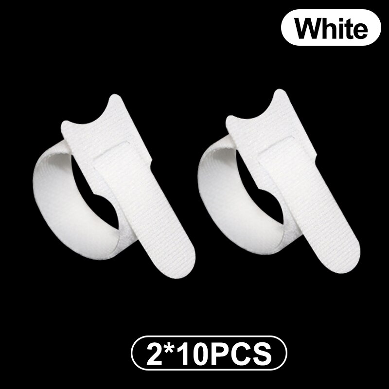Zabezpieczenie kabla ładującego do telefonów uchwyt na kabel oplot na kable klip do myszy przewód ładowarki USB zarządzanie organizer do kabli: B 20Pcs-White