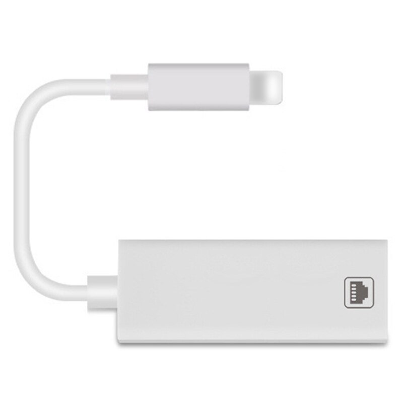 Adaptador de Cable de red de 100Mbps para Lightning a RJ45 Ethernet LAN con Cable de viaje en el extranjero compacto para iPhone/iPad Series