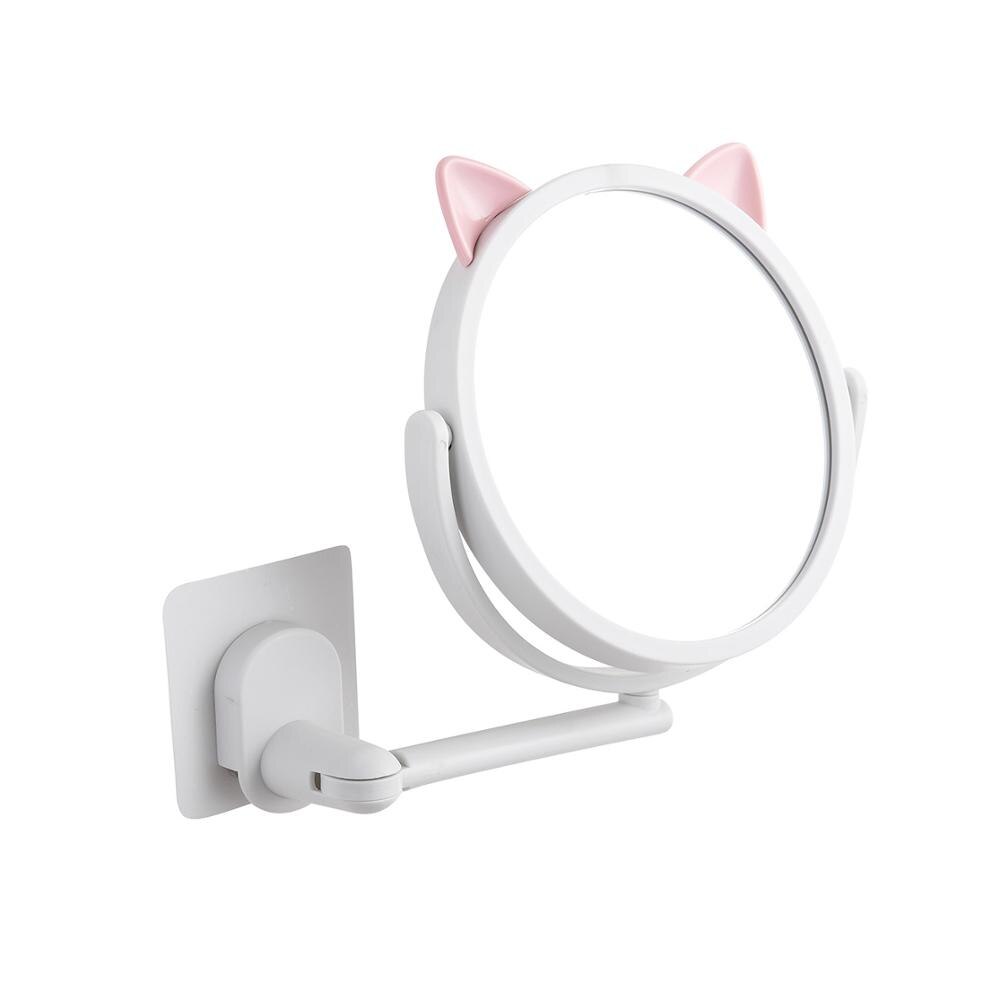 Puch Free Wall-mounted Foldable Small Mirror Bathroom Vanity Mirror Bathroom Toilet Self-adhesive Mirrors: Silver