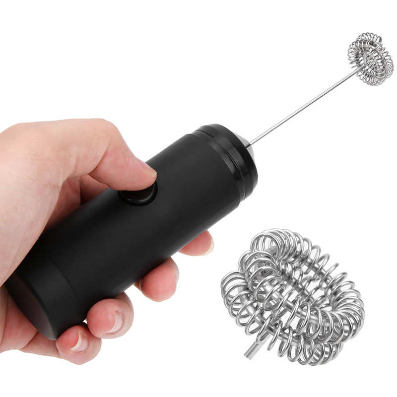 13000 omdrejninger pr. minut elektrisk mælkeskummer håndholdt rustfrit stål ægbeater kaffedrik mixer med dobbelt fjederpiskehoved køkkenredskab