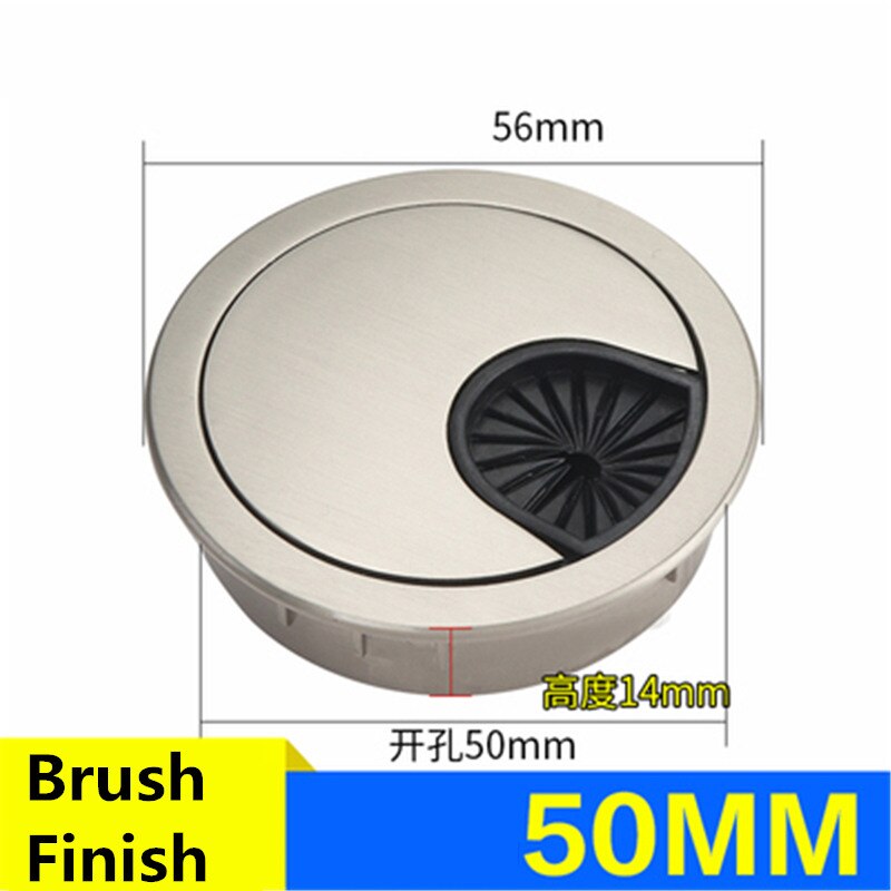 Wonzeal Zinc Alloy Round Table Wire Hole Covers Outlet Port Computer PC Desk Cable Grommet Line Holder 50mm/53mm/60mm/80mm: Brush finish 50mm