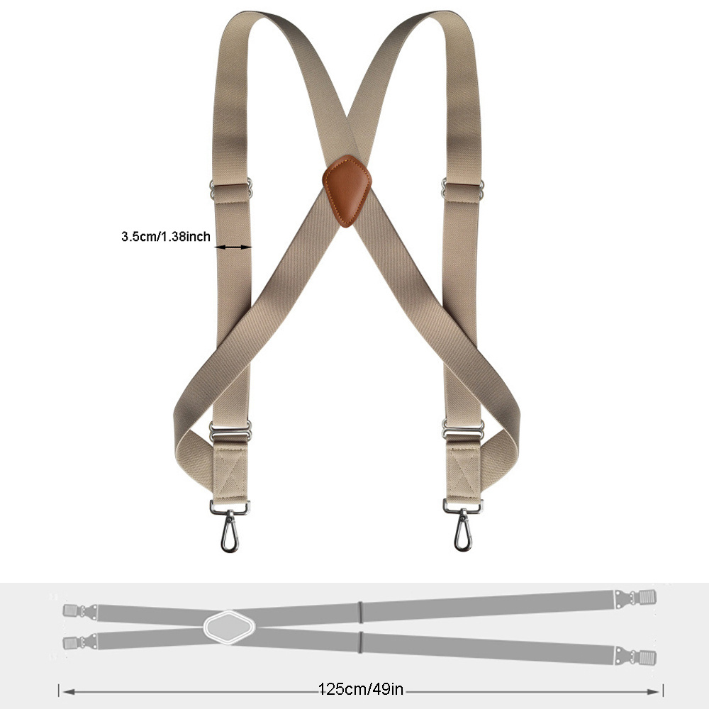 Mannen Zware Trucker Bretels 3.5Cm Breed X-Back Met 2 Side Clip Swivel Haken Verstelbare Elastische big Tall Broek Bretels