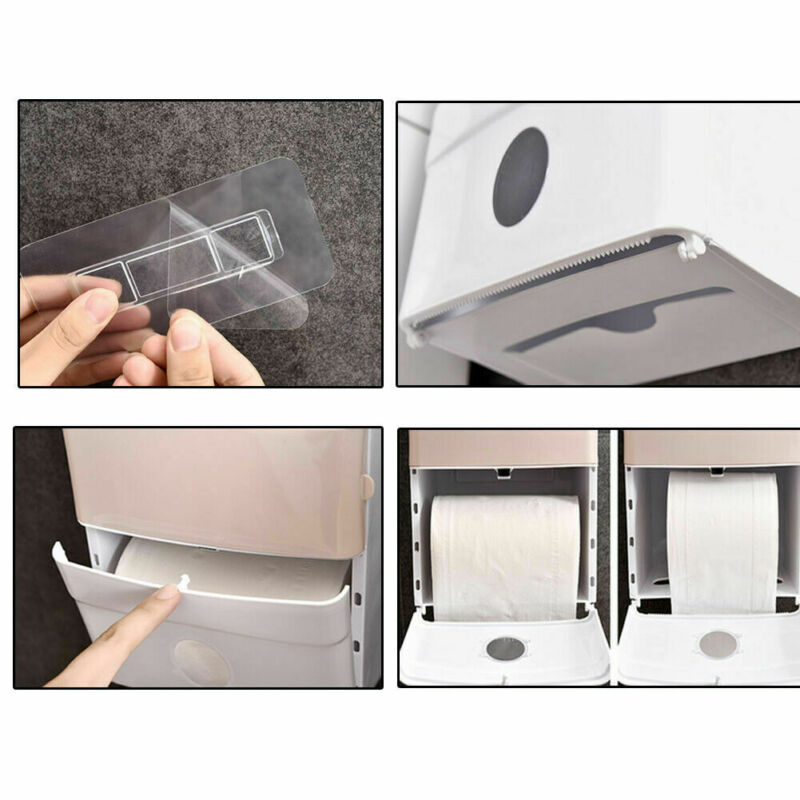 Double couche étanche multifonction salle de bain boîte de rangement mural papier toilette plateau rouleau papier Tube porte-papier hygiénique