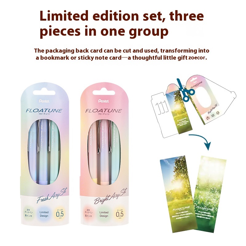 Pentel FLOATUNE Pastelowy długopis żelowy 0,5 mm z cienką końcówką Lekki pręt mgły Odporny na rozmazywanie czarny długopis robić notatek Dziennik Estetyczne artykuły papiernicze
