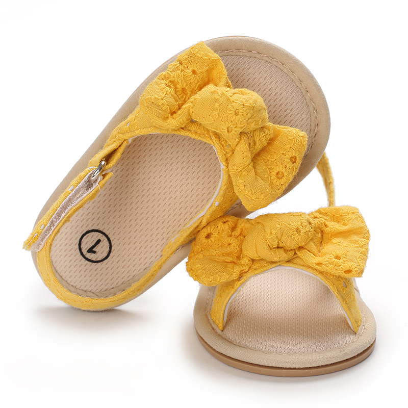 Zapatos planos para bebé y niña, zapatillas de verano con lazo fresco, suela de goma suave, antideslizantes