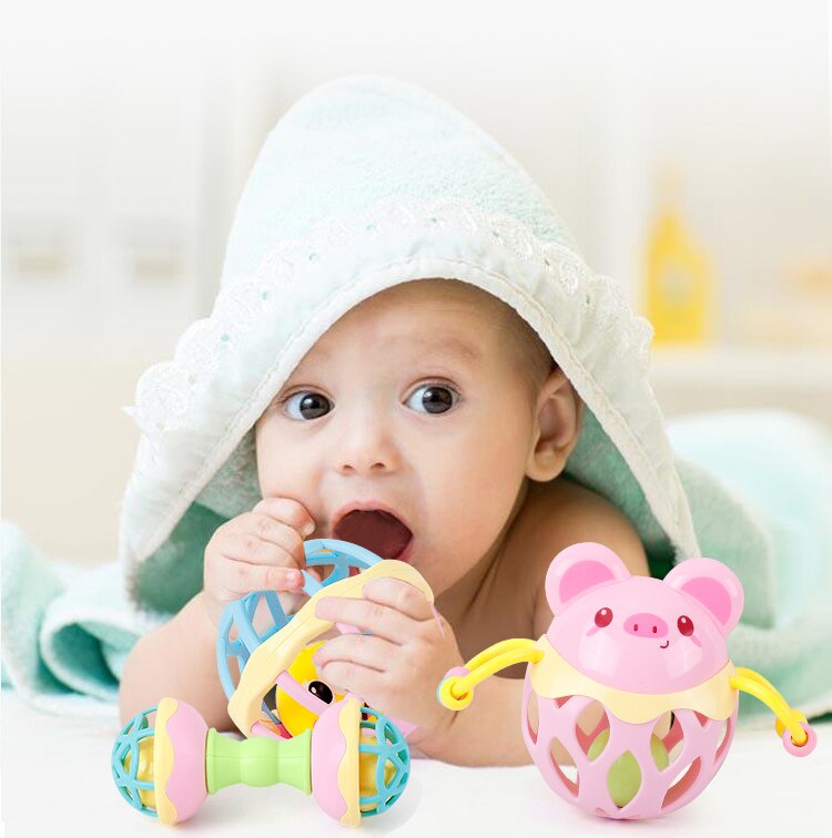 1 pcs Baby Rattles Soft glue DIY Educational Multilateral Rattle Ball With Rattles Baby Hand Catch Ball Toy Teether For Newborn