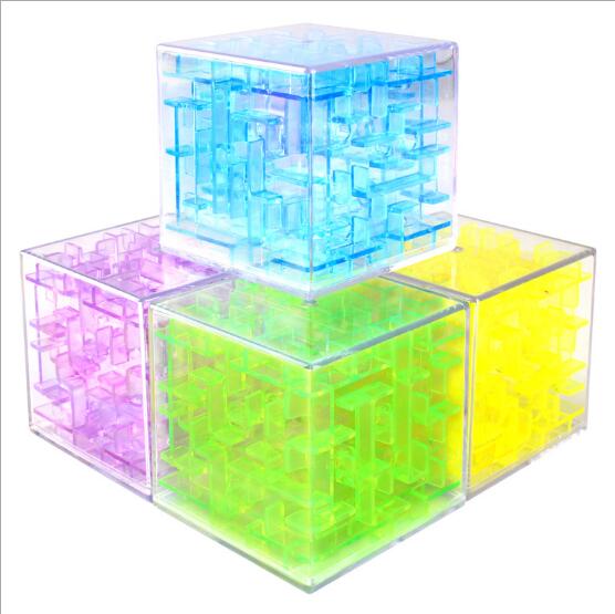 3D Cube Puzzle Maze Toys Balance Hand Game Adult Stress Relief Toys Brain Challenge Education Toys For Children: Big Transparent Maze