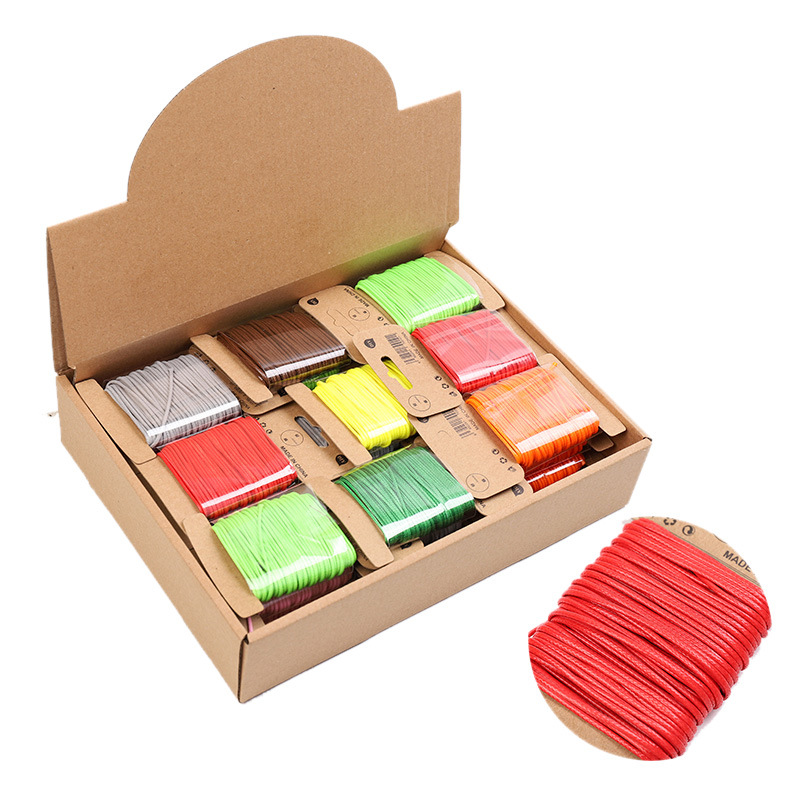 10m 1,5mm encerado hilo de poliéster cable Multi-Color Lino cadena cordón macramé cable del hilo de rosca para pulseras llaveros de hacer