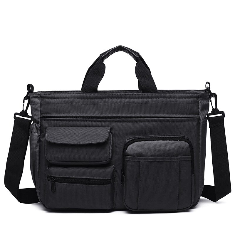 Multifunzione da Ufficio messaggero Borsa con Foro per le Cuffie Da Viaggio in nylon Impermeabile Borsa A Tracolla Della Borsa Sacchetto Degli Uomini di Svago XA11ZC: nero stile 2