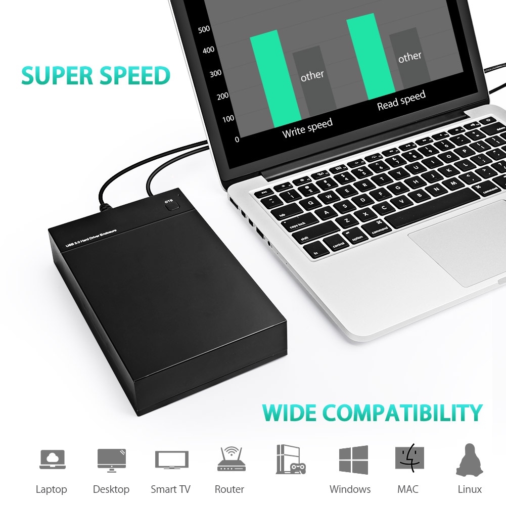 External Hard Drive Disk HDD Enclosure 396U3 External Hard Drive Enclosure USB 3.0 to SATA III for 2.5 3.5 inch HDD SSD