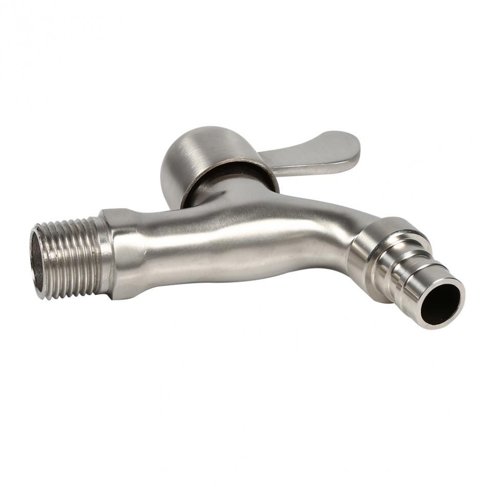 G1/2in Wasmachine Tub Tap Roestvrij Staal Chroom Enkele Koud Water Kraan Wall Mount Outdoor Tuin Kraan (sharp Mond)