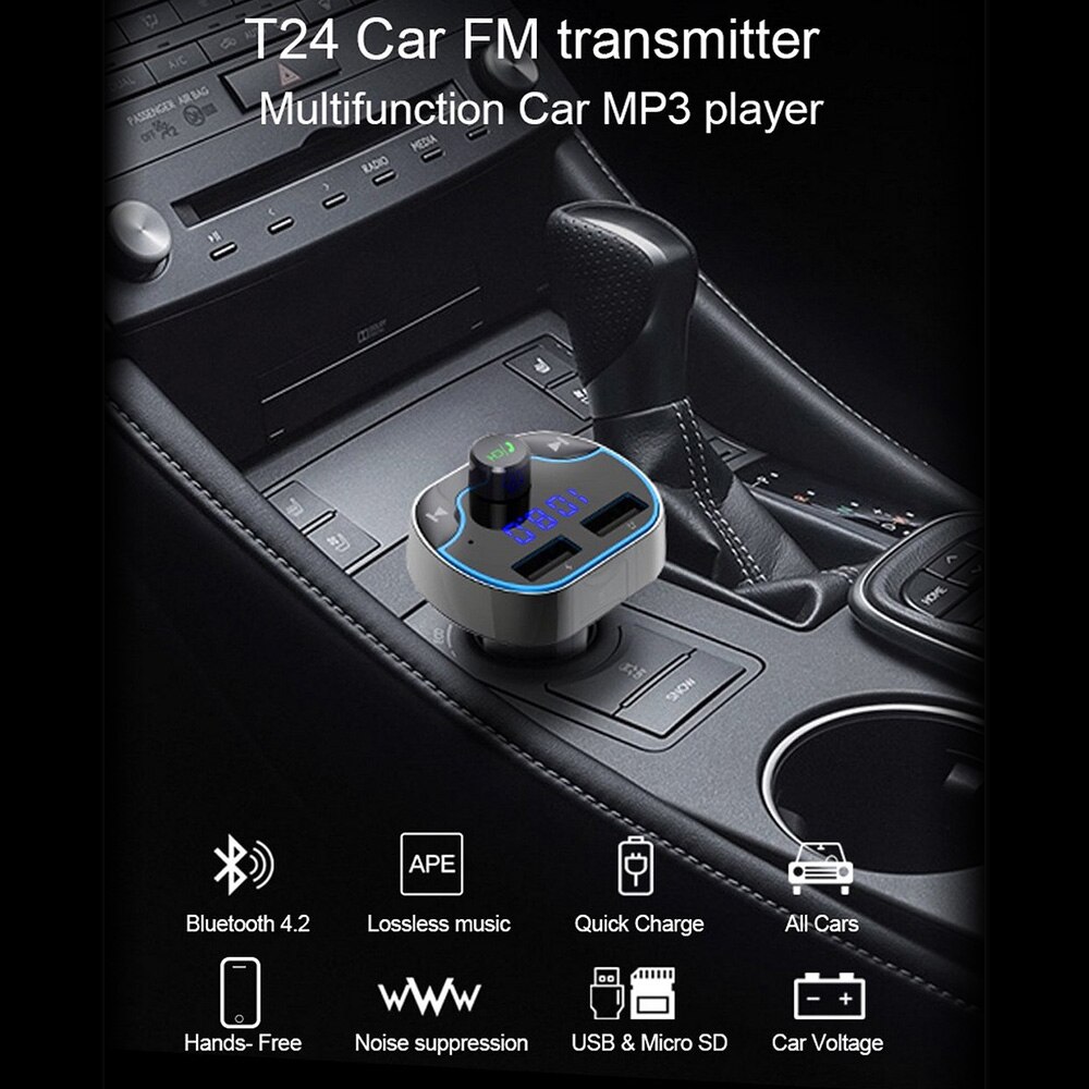 Auto Bluetooth Kit Auto MP3 Bluetooth Speler T24 Auto Elektronische MP3 Speler