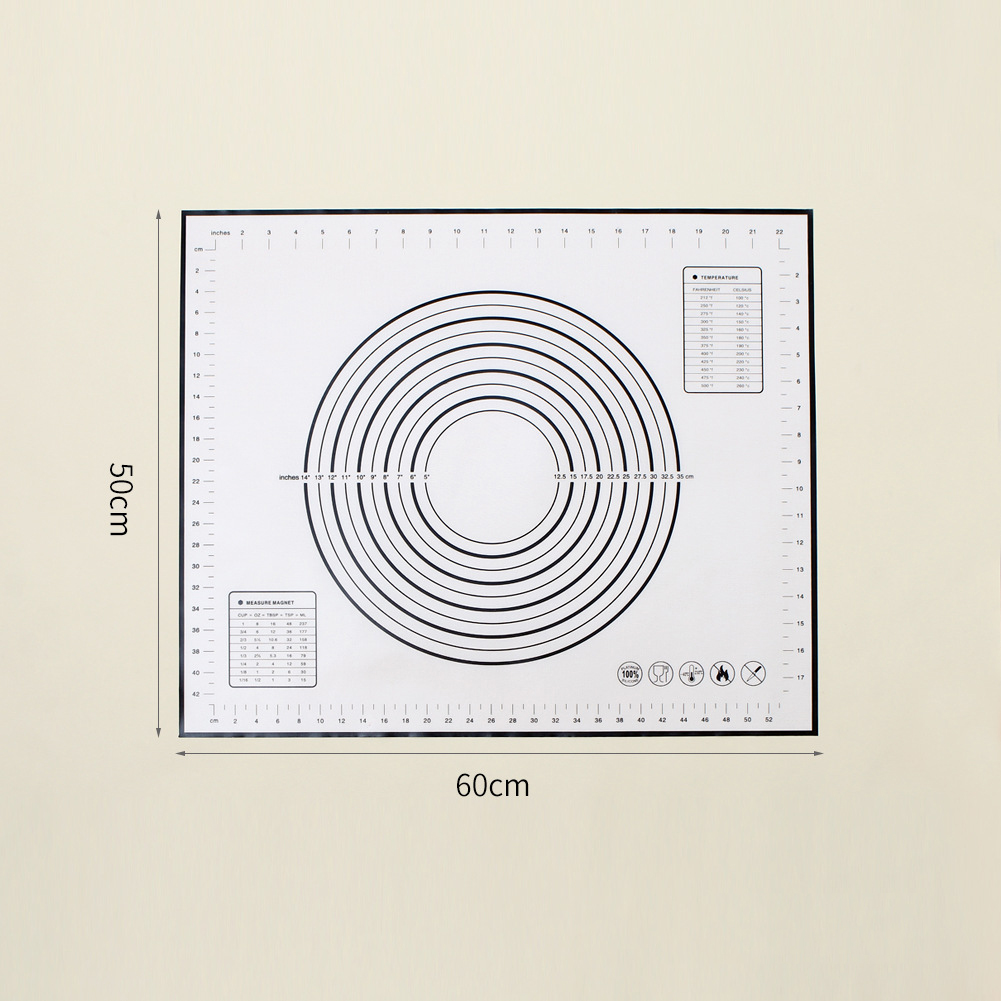 Mata do wyrabiania ciasta mata silikonowa do pieczenia Pizza ciasto Maker ciasto kuchnia łopatka grillowa gadżety pieczenia maty stołowe podkładka: 50x60cm Black