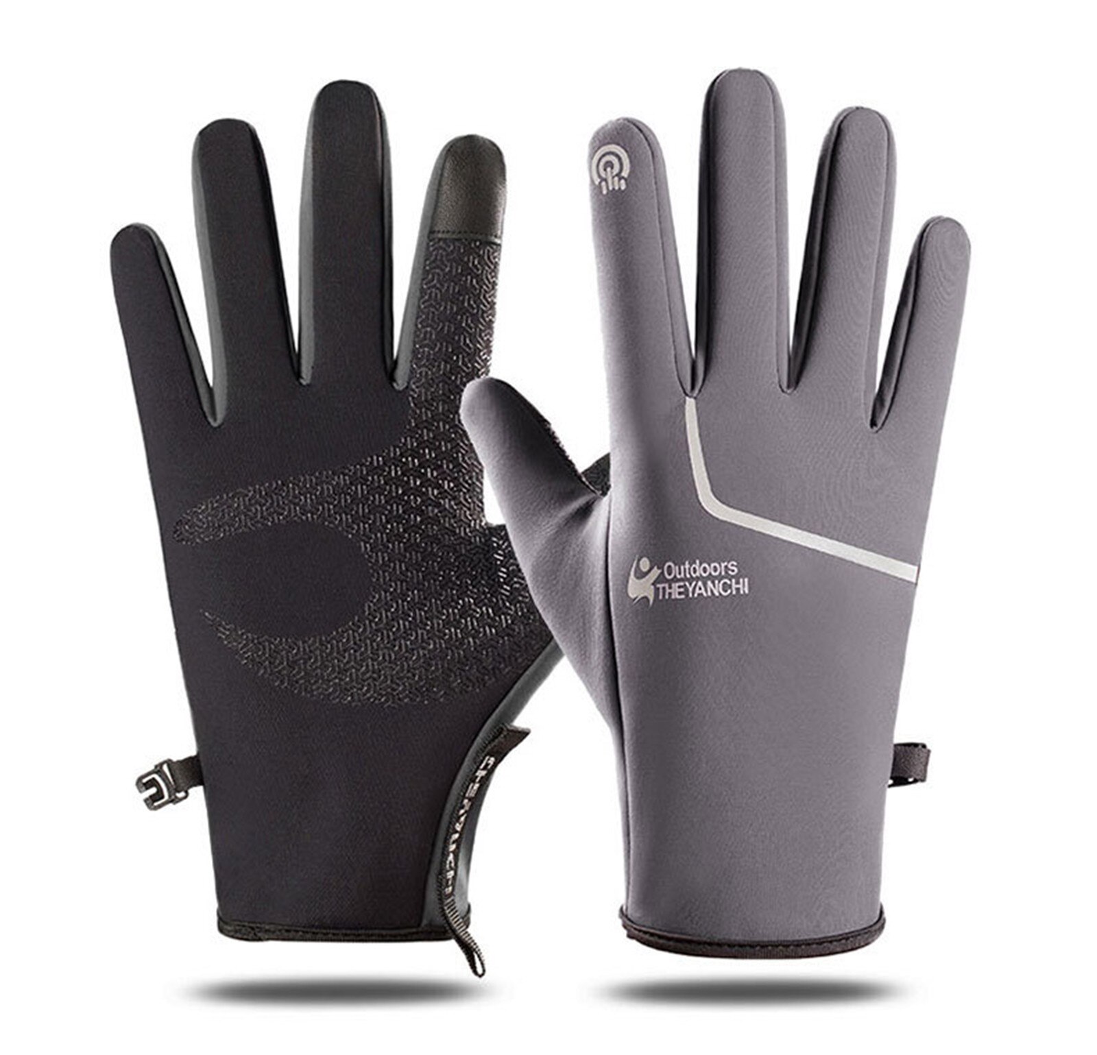 Cycling Gloves Full Finger Hiking Gloves Hiking Winter Gloves Waterproof Anti-Slip Thermal Gloves with Fleece for Biking Climb: B / XL