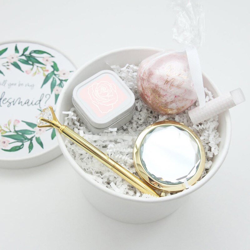 Bolsa de espejo para maquillaje, pulsera de amor para novia para ser despedida de soltera, de despedida de soltera, decoración de boda, de propuesta para dama de honor