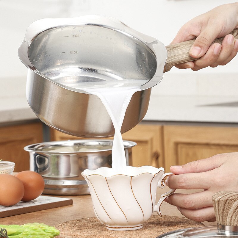 Stainless Steel Milk Pan Baby Cooking Pot with Steamer and Lid Nonstick Saucepan Quart Butter Warmer Household Cookware