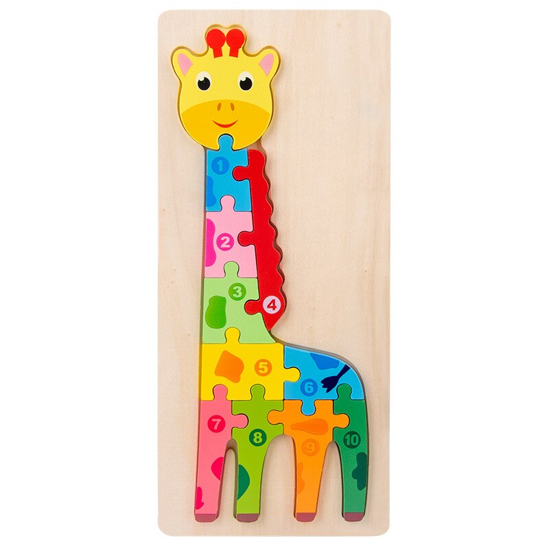 Montessori Wooden Educational Toys Children's 3D Animal Matching Puzzle Building Block Busy Board Preschool Educational Kids Toy: 3