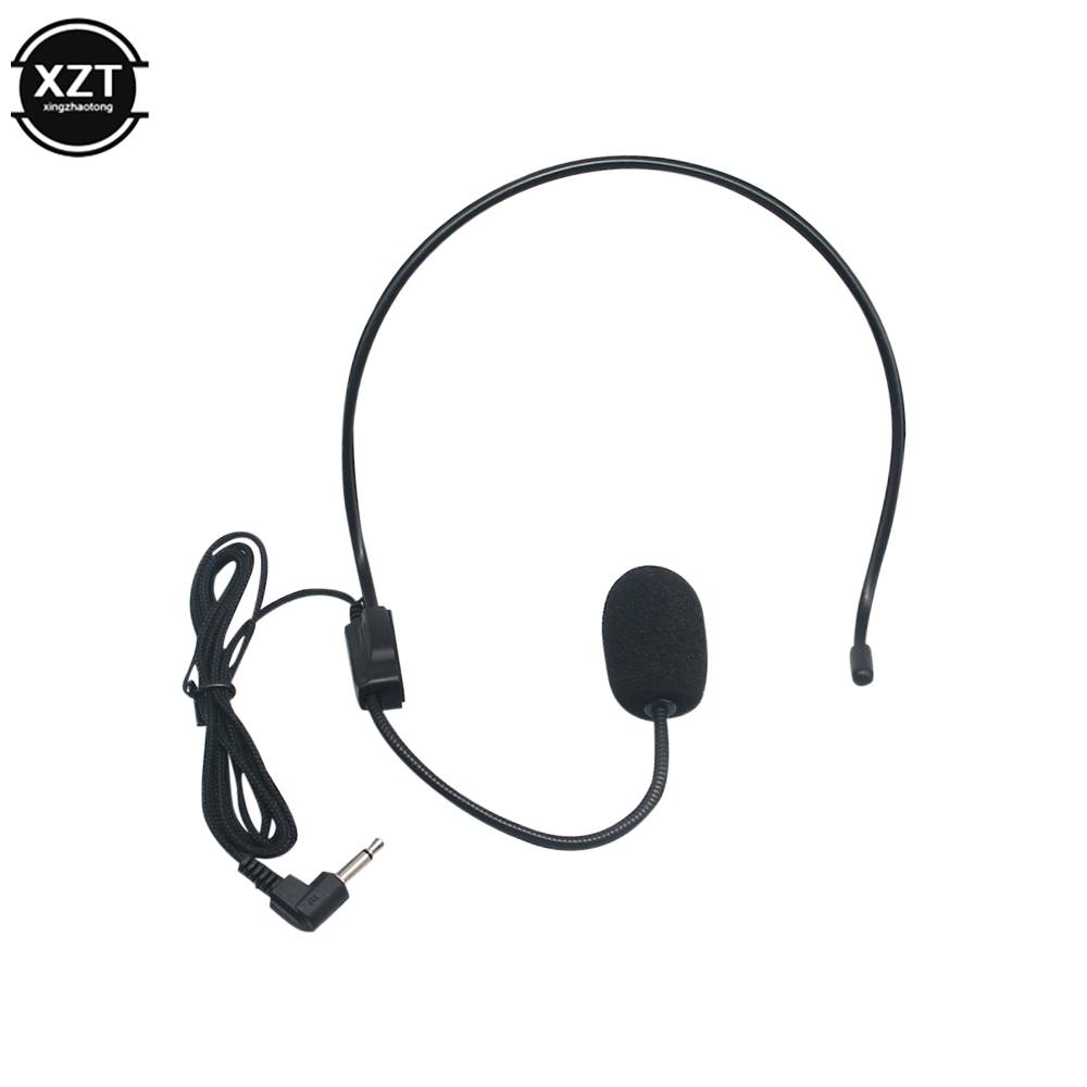 3.5mm Plug Headset Microphone Head-mounted Portable Wired Headset Mic Voice Amplifier Lightweight Over Head for Teaching Meeting
