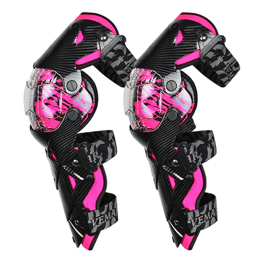 Rodilleras rosas para motocicleta para mujer, protectores de rodilla para Moto, Motocross: E-18 Pink