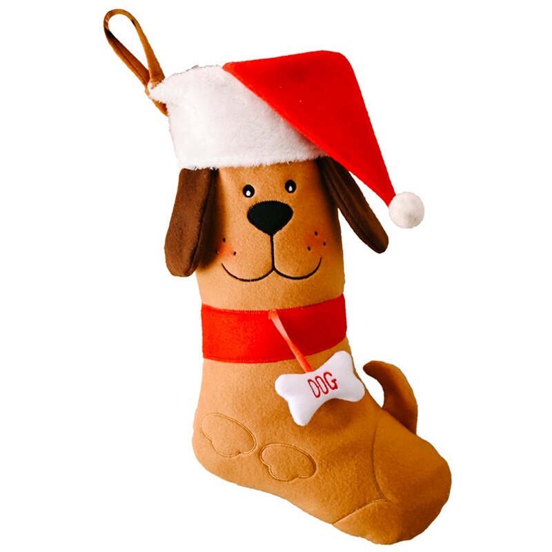 Leuke Hond Kerst Sokken Opknoping Kids Jaar Snoep Decoratie: Yellow