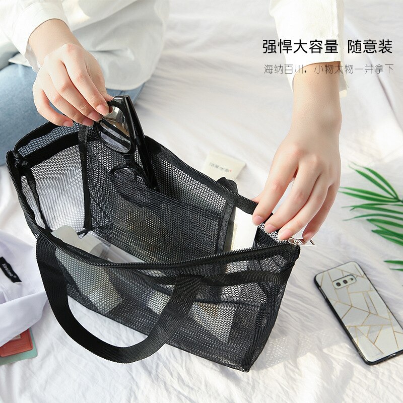 Beach Bag Single Shoulder Mesh Bath Bag Dry Wet Separation Swimming Bag Bath Bag Travel Portable Storage Bag