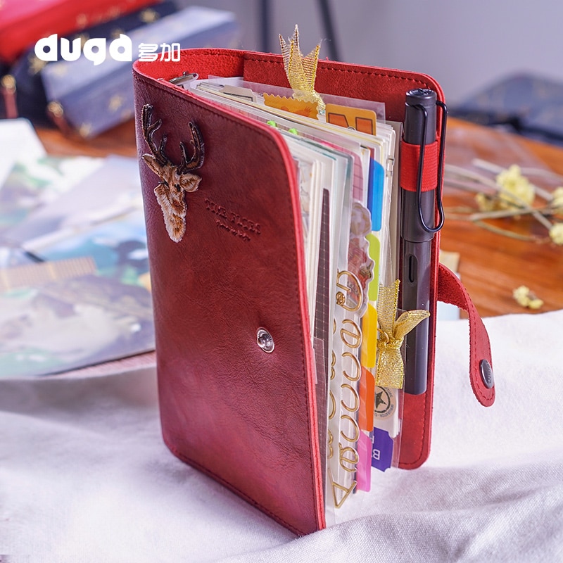 Agenda rétro Vintage couverture en cuir à feuilles mobiles carnet de notes remplaçable papier voyageur bloc-notes fournitures de papeterie