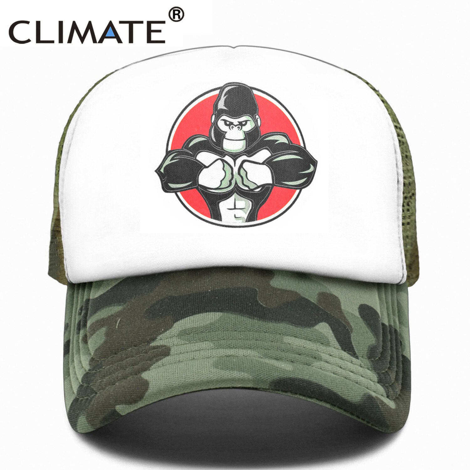 CLIMA di Fitness Robusto Muscolo Coccodrillo Cap Freddo Uomini PALESTRA Per Il Fitness Cap Animale della PALESTRA di Sport Ventole Mesh Trucker Cap Body Building cap: 098B-Camouflage