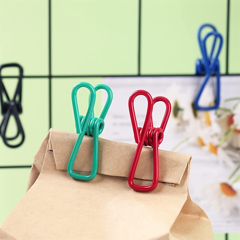 10 Stück Chip-Clips Utility PVC-beschichteter Stahl clip hochela tische Metall klammern Wäsche klammer für Lebensmittel verpackungs clips