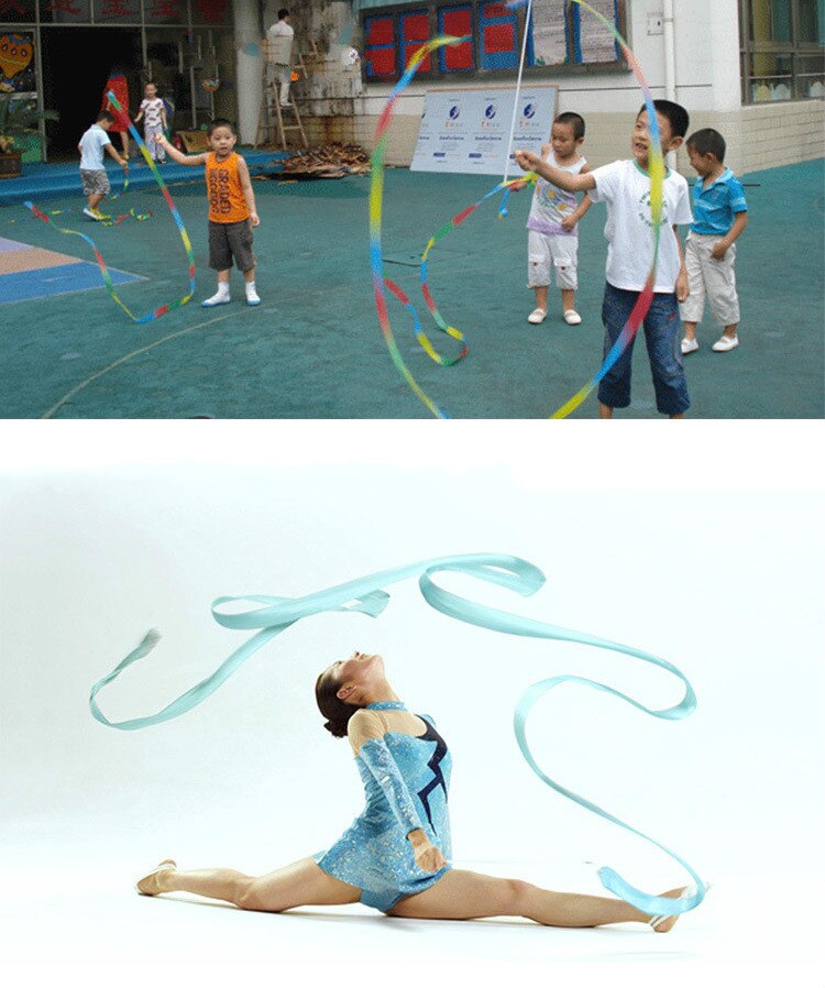 2 meter farvebånd gymnastikbånd dansedanser legetøj til børn gymnastikbælte gymnastikbånd